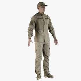 3D Soldier Andrew Uniform Desert V2 model